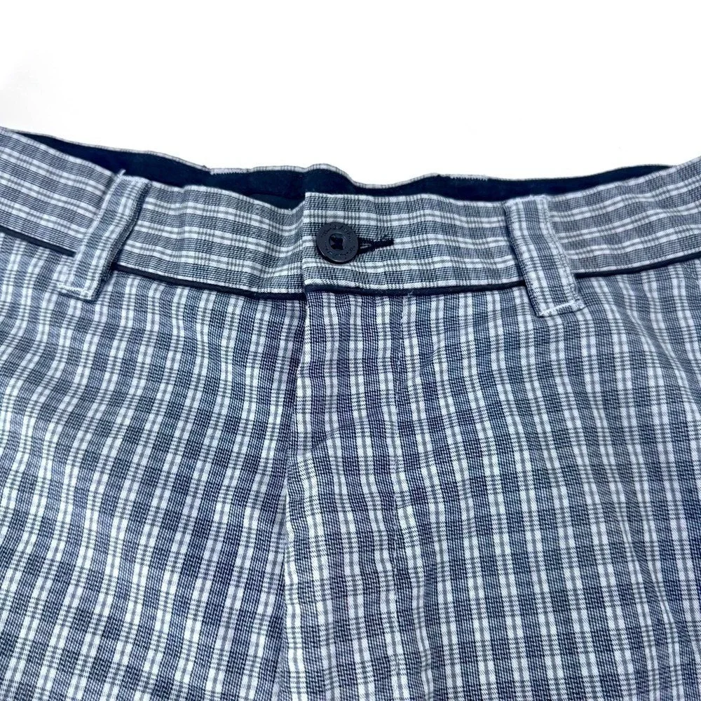 TravisMathew Mens Plaid Golf Shorts‎ Blue White Size 32 Stretch Performance
